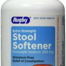 Rugby Extra Stength Stool Softener Docusate Sodium 250mg Soft Gels, 100, 3 Pack