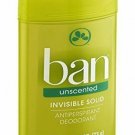 Ban Antiperspirant Deodorant Invisible Solid Unscented 2.6 Ounces each, Pack...