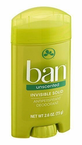 Ban Antiperspirant Deodorant Invisible Solid Unscented 2.6 Ounces each, Pack...