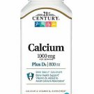 21st Century Calcium 1000 + D3 Supplement Tablets - 90 ct, Bulk Pack of 2