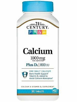 21st Century Calcium 1000 + D3 Supplement Tablets - 90 ct, Bulk Pack of 2