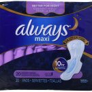 Always Extra Heavy Overnight Maxi Pads with Flexi-Wings - 20 Count (2 Pack) Bulk