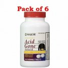Major Acid Gone Antacid Chewable, Extra Strength Tablets, 100/Bottle (Pack 6)
