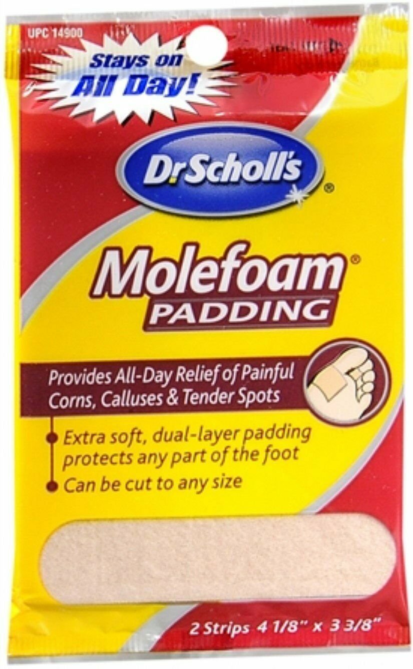 Dr. Scholl's Molefoam Padding Dual-layer Self-stick adhesive, 2 ct, 5 Pack