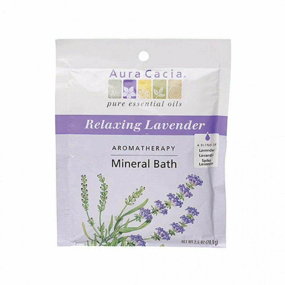 Aura Cacia Aromatherapy Mineral Bath Relaxing Lavender Salt, 2.5 Ounce, 3 Pack