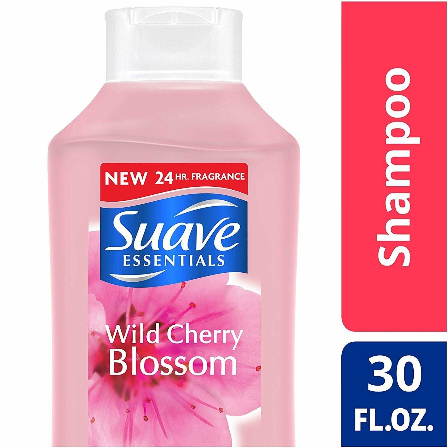 Suave Essentials Shampoo, Wild Cherry Blossom, 30 Ounce (Bulk Pack of 6)