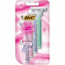 BIC Silky Touch 3 Disposable Shaver Triple blade Sensitive Skin, 4 ct, 3 Pack
