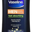 Vaseline Men Body & Face Lotion Fast Absorbing Healing Moisture, 20.3oz, 6 Pack