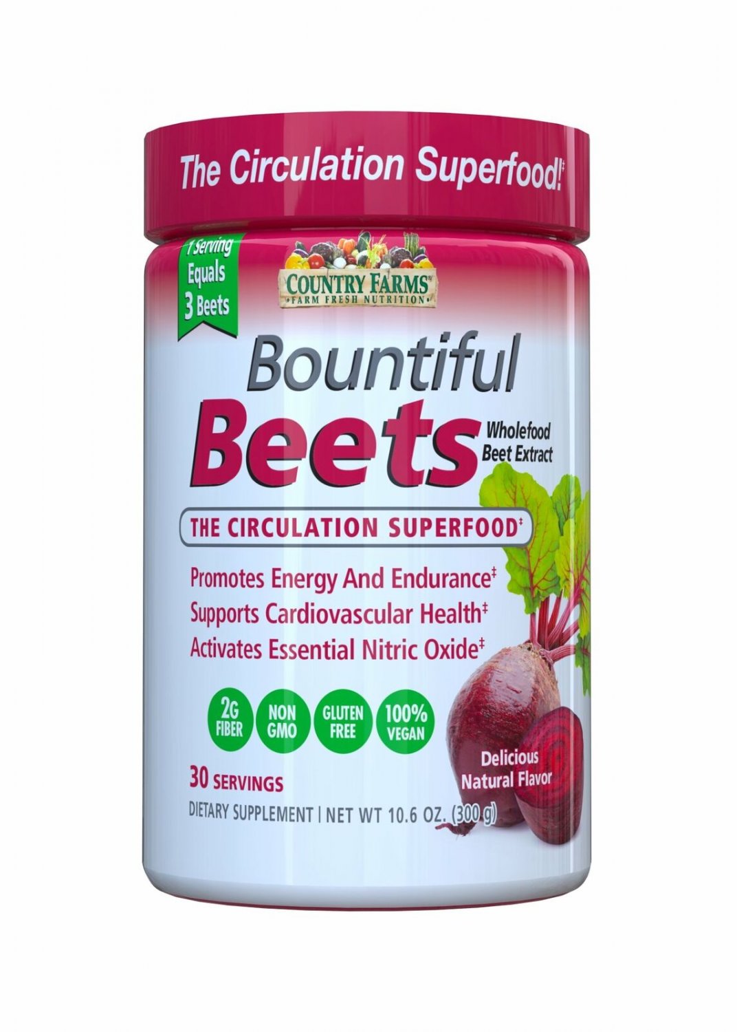 Country Farms Bountiful Beets Circulation Superfood Natural Flavor 10ct , 2 Pack