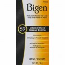 Bigen Permanent Powder Hair Color 59 Oriental Black Ammonia Free 0.21oz, 2 Pack