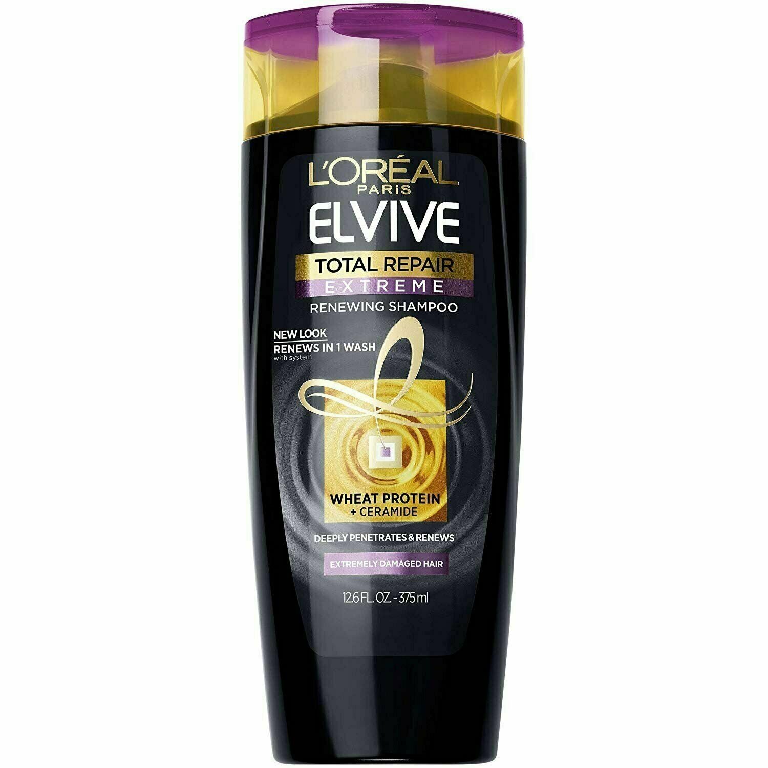 L'Oreal Total Repair Extreme Shampoo Wheat Protein + Ceramide, 12.6 oz, 3 Pack