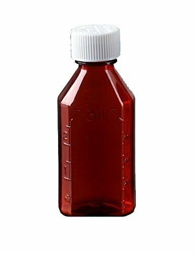 Sponix BioRx Amber Oval Pharmacy Bottle for Liquid Medicine &acirc;�� Child Resistant...