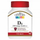 21st Century Vitamin D3 10,000IU Bone & Immune System Support, 100ct, 6 Pack