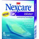 Nexcare Blister Waterproof Bandages, One Size 6 ea (Bulk Pack of 3)