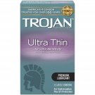 Trojan Premium Lubricated Latex Condoms Ultra Thin Ultra Sensitivity 12 Ct (4PK)