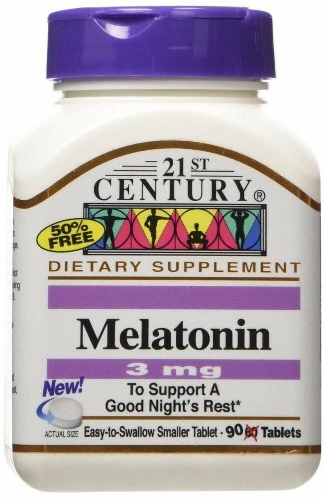 21st Century Melatonin 3mg Tablets 60 ct (4 Pack) Bulk