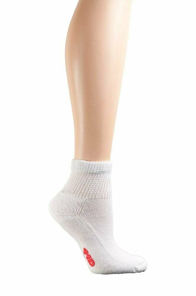 Seamless Comfort Diabetic Ankle Socks Large, White