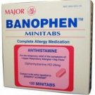 Major Banophen minitabs, antihistamine, 100 Ct (3 Pack) Bulk