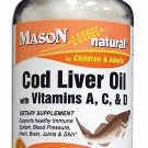 Mason Chewable Cod Liver Oil with Vitamin A, C, D Orange Flavor, 100 ct, 2 Pack