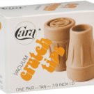 Cara Crutch Tips Safety One Pair Tan Vacuum Base 7/8 Inch, 1 Pair, 5 Pack
