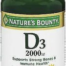 Nature's Bounty Super Strength D3-2000 IU - 240 Softgels, Bulk Pack of 5