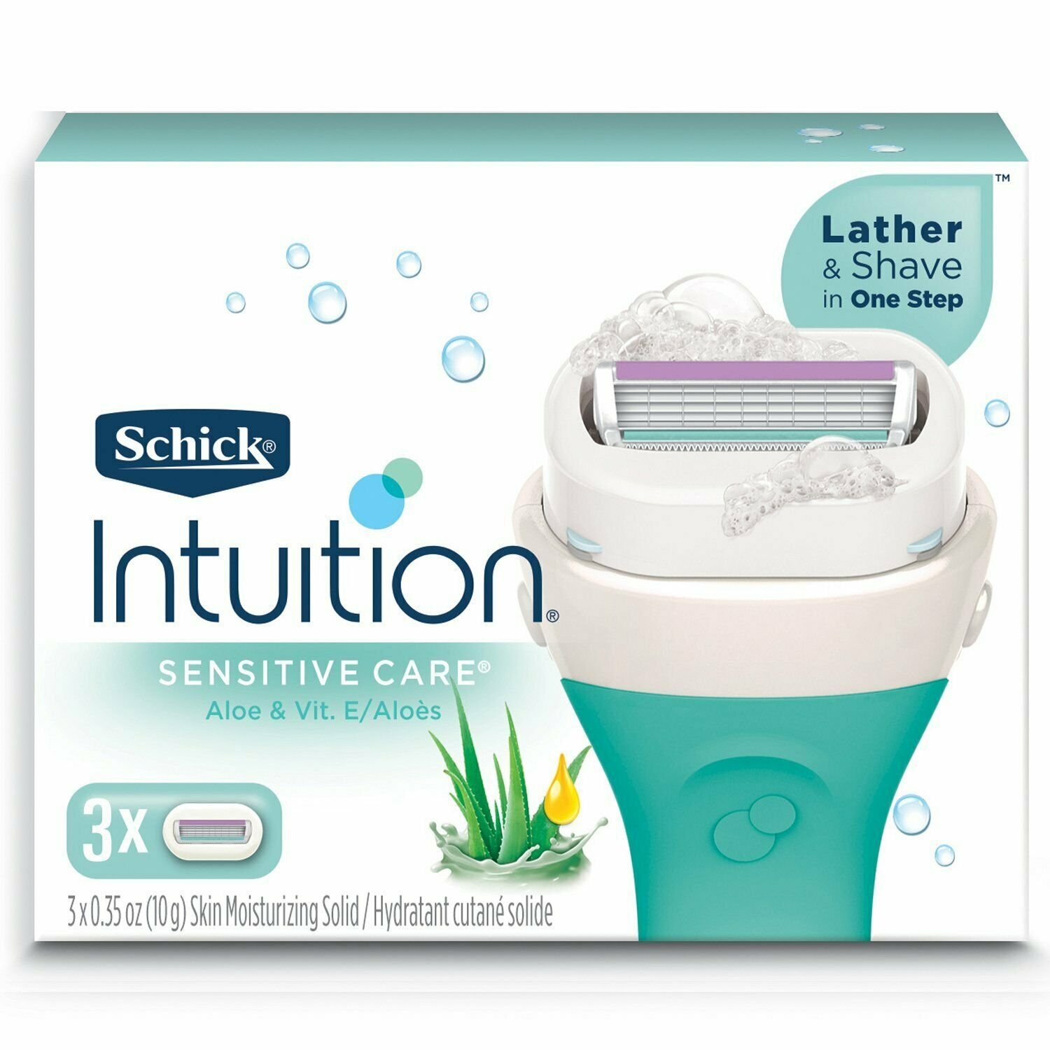 Schick Intuition Sensitive Skin Razor Refills with Aloe & Vitamin E 3 ct, 1 Pack