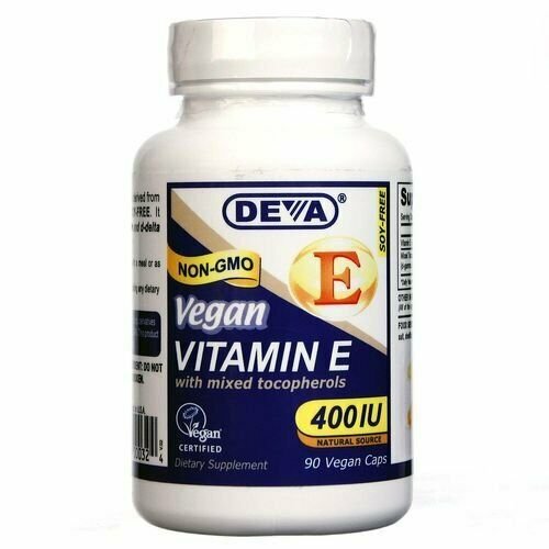 Deva Vegan Natural Source Vitamin E with Mixed Tocopherols Capsules, 3 Pack