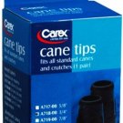 Carex Cane Tips A718-00 3/4" Black Universal Standard Fit, 1 Pair, 4 Pack