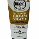 Magic Razorless Cream Shave Bald Head 6 Ounce Tube (177ml) (3 Pack) Bulk