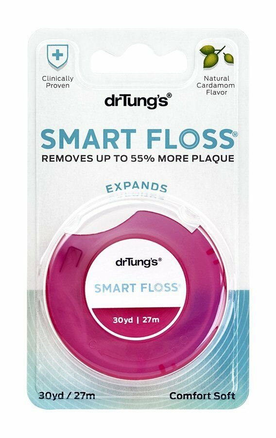 Dr. Tung's Smart Floss Natural Cardamom Flavor 30 yd (27 m), 3 Pack