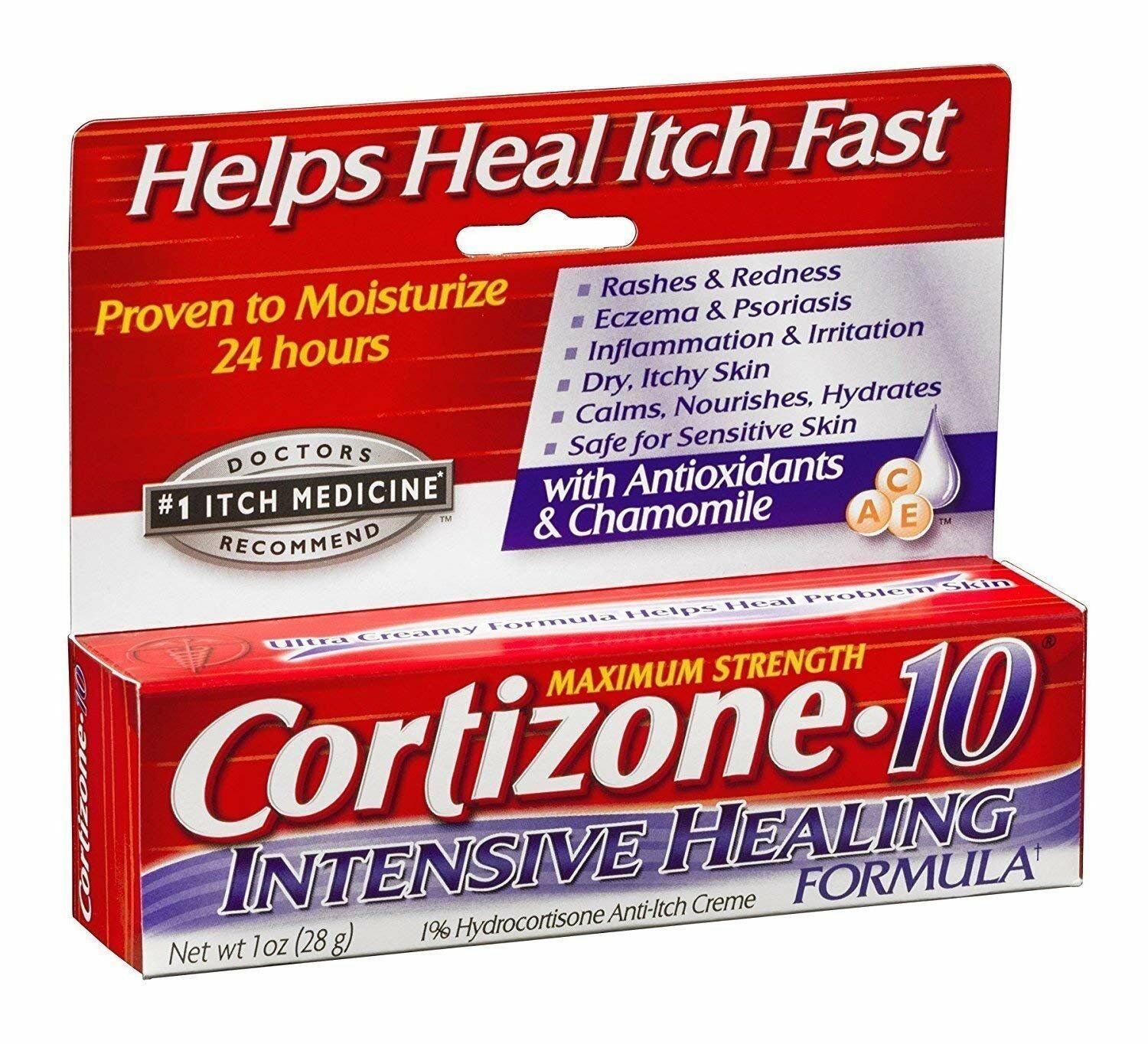 Cortizone 10 Intensive Healing Formula Anti-Itch Cream, 1 Ounce each, Bulk Pack of 6