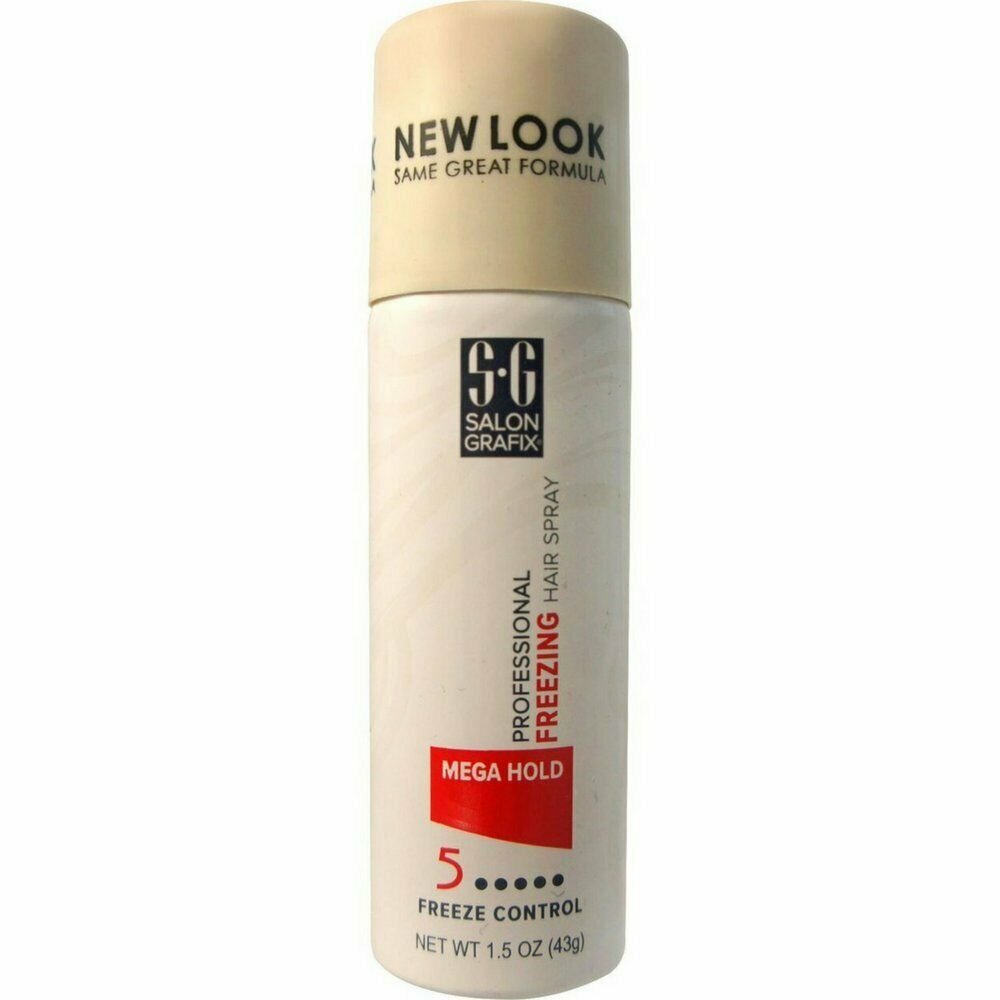Salon Grafix Mega Hold Freezing Hair Spray 5 Freeze Control, 1.5 oz, Bulk Pack of 5