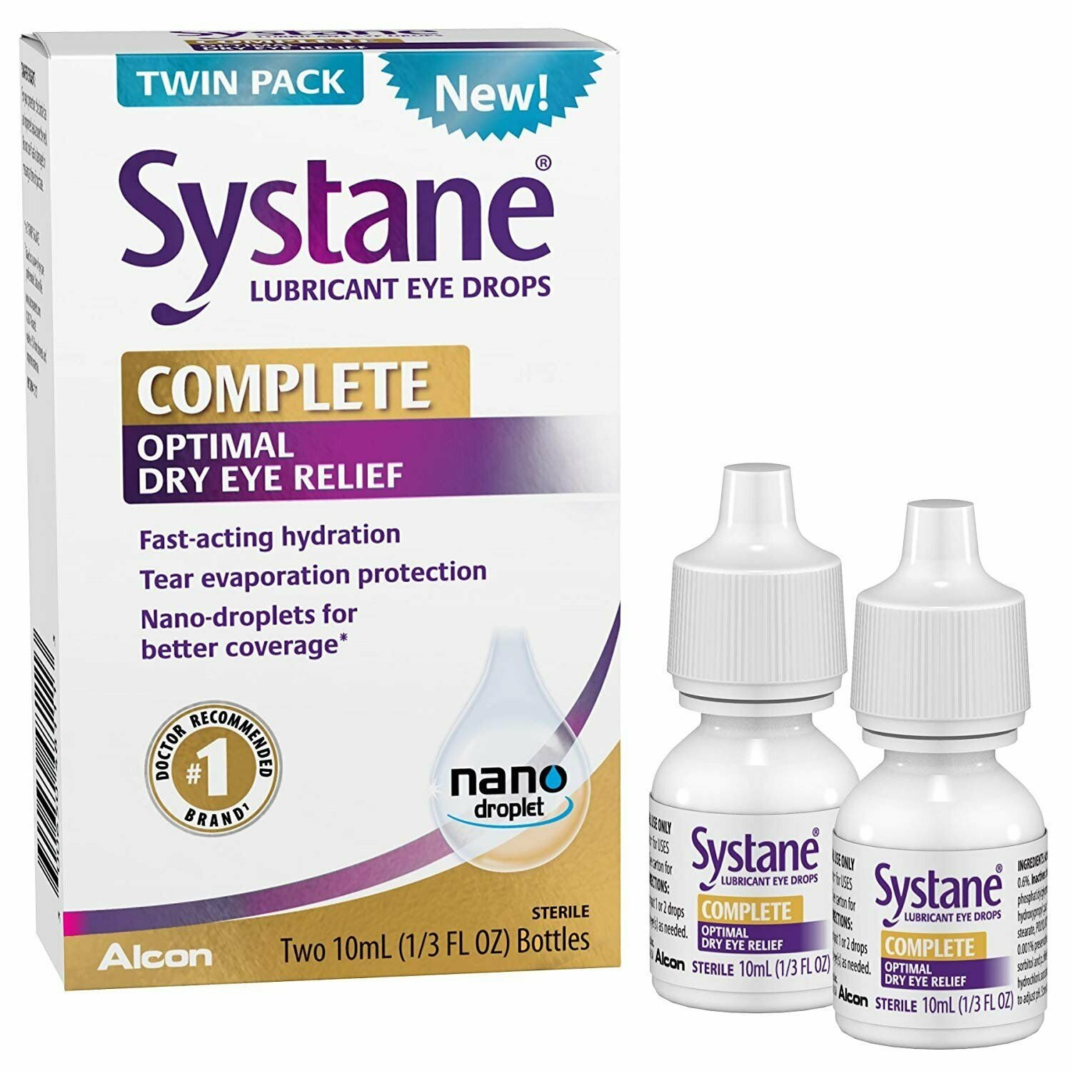 Systane Complete Lubricant Eye Drops, 2x10mL TWIN