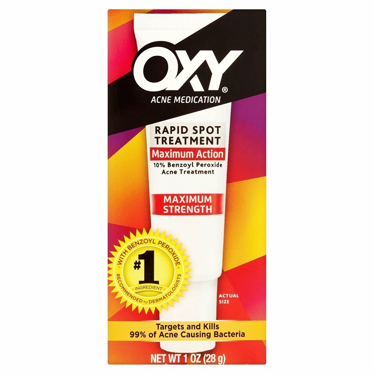 Oxy Acne Medication Maximum Strength Rapid Spot Treatment 1 oz Tube, 5 Pack