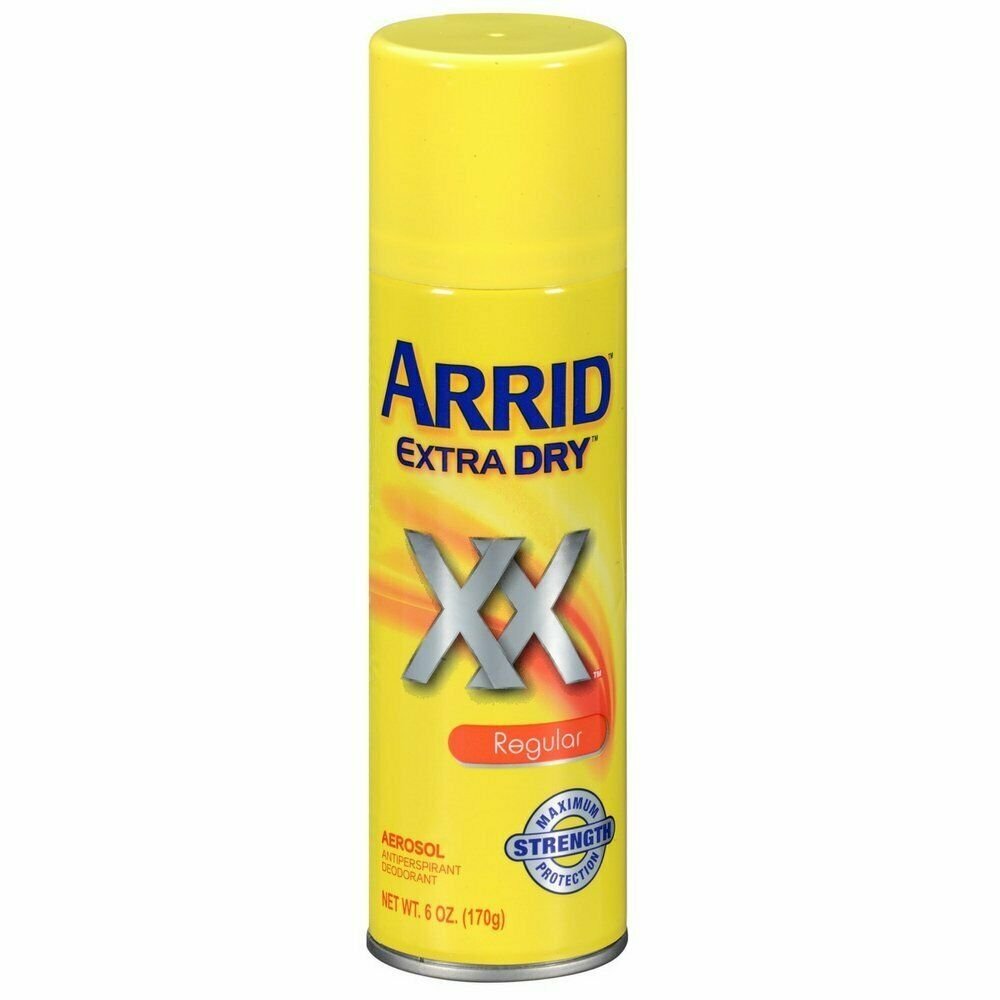 ARRID Anti-Perspirant Deodorant Extra Dry Regular Aerosol Spray, 6 oz, 12 Pack