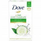 Dove Go Fresh Cool Moisture Beauty Bar W/ Cucumber & Green Tea, 4oz x 6, 3 Pack