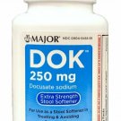 Major DOK 250 mg, Extra Strength Stool Softener, 100 Liquid Filled Softgels...
