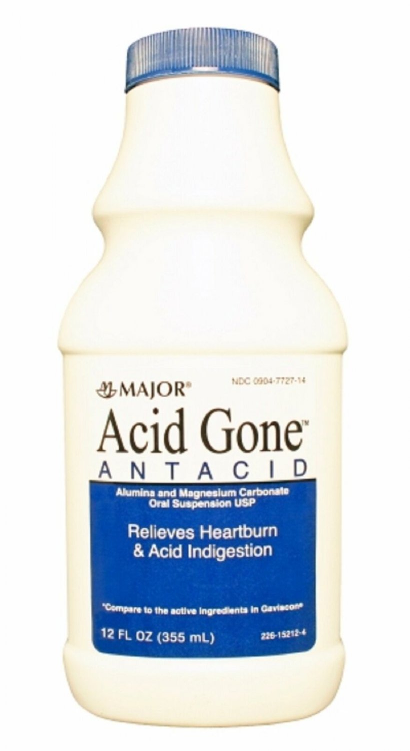 Acid Gone Antacid Liquid Heartburn & Indigestion Relief Spearmint, 12oz, 1 Pack