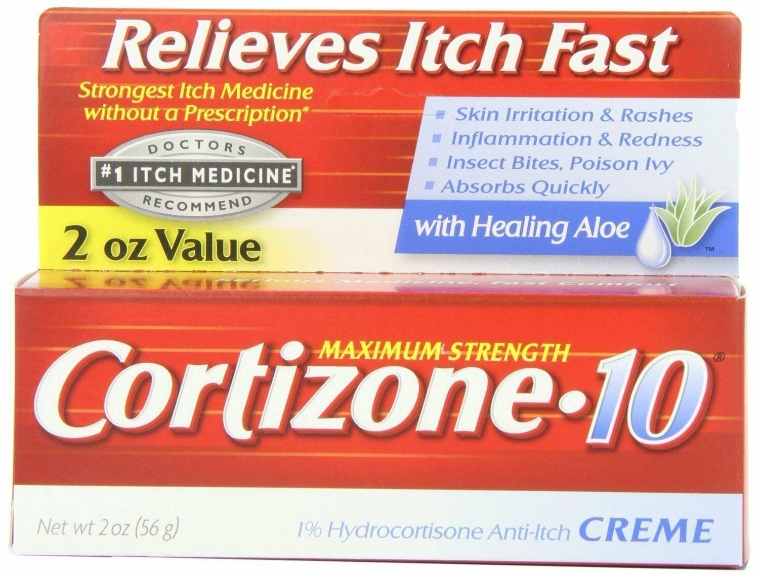 Cortizone-10 Maximum Strength Anti-Itch Creme with Aloe 2 oz (Bulk Pack of 3)
