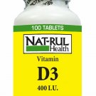 NAT-Rul Vitamin D 400iu Tablets 100