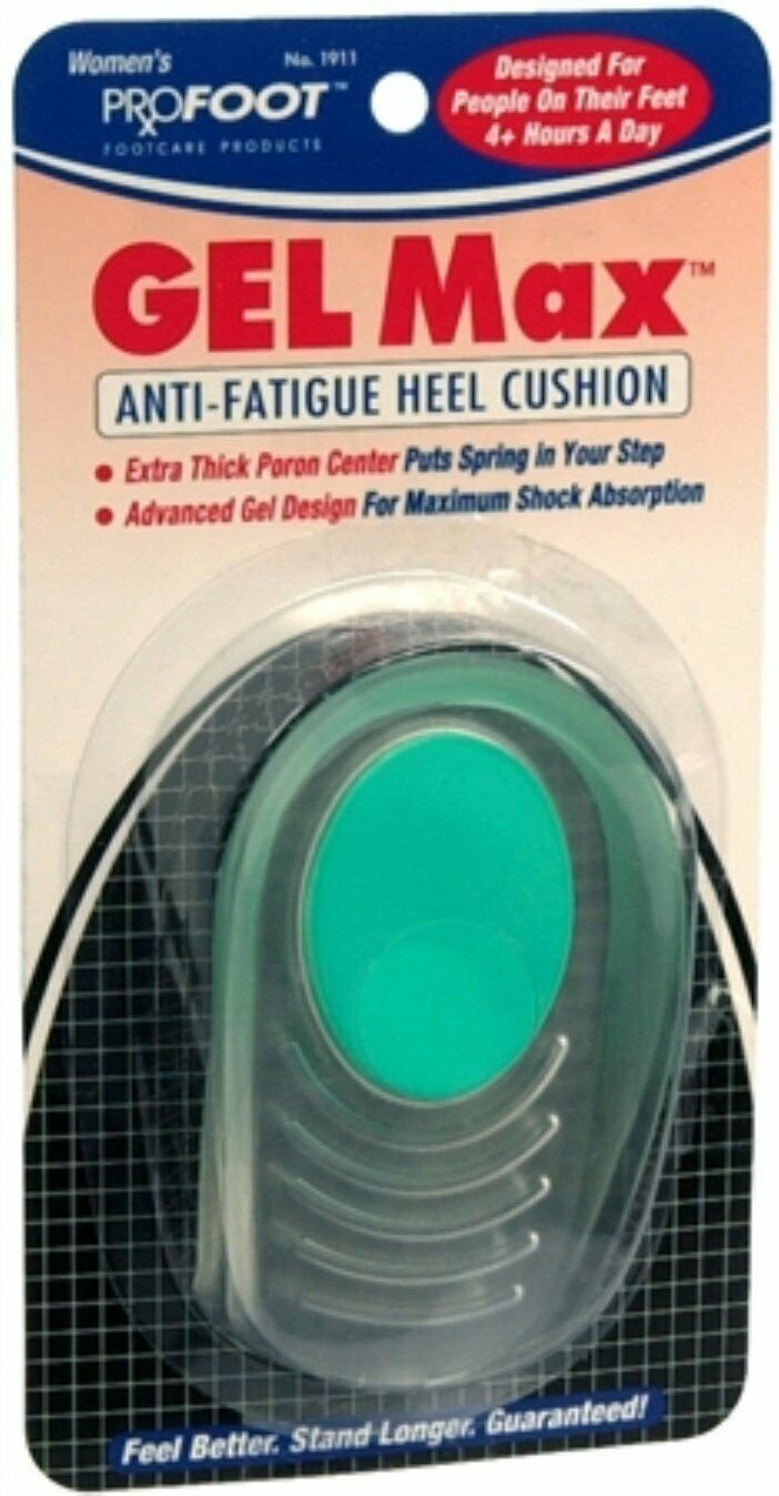 ProFoot Gel Max Anti-Fatigue Heel Cushion Women's Foot Care 1 Pair, Bulk Pack of 5