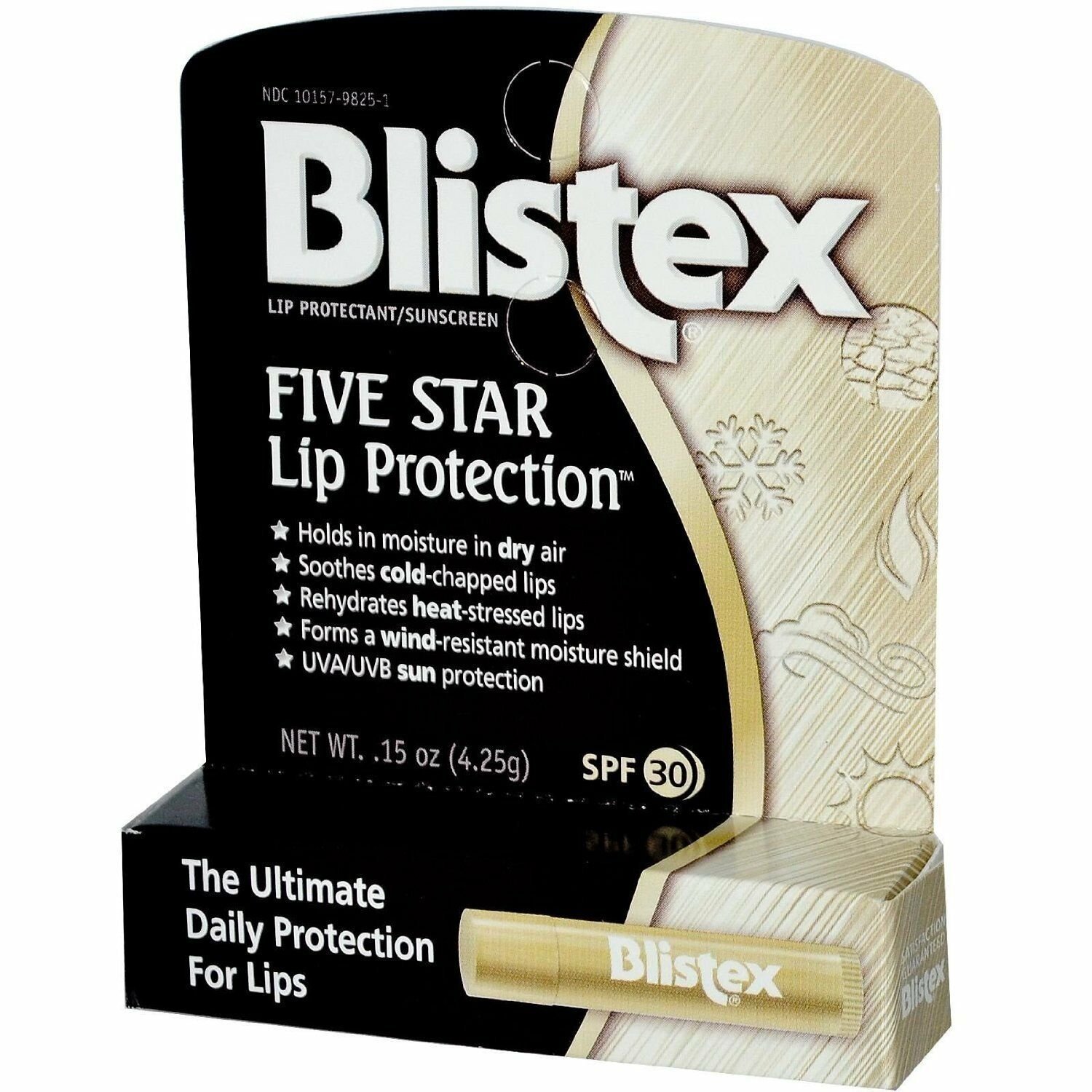 Blistex Lip Balm Five Star Lip Protection with SPF 30 0.15 oz (Bulk Pack of 2)