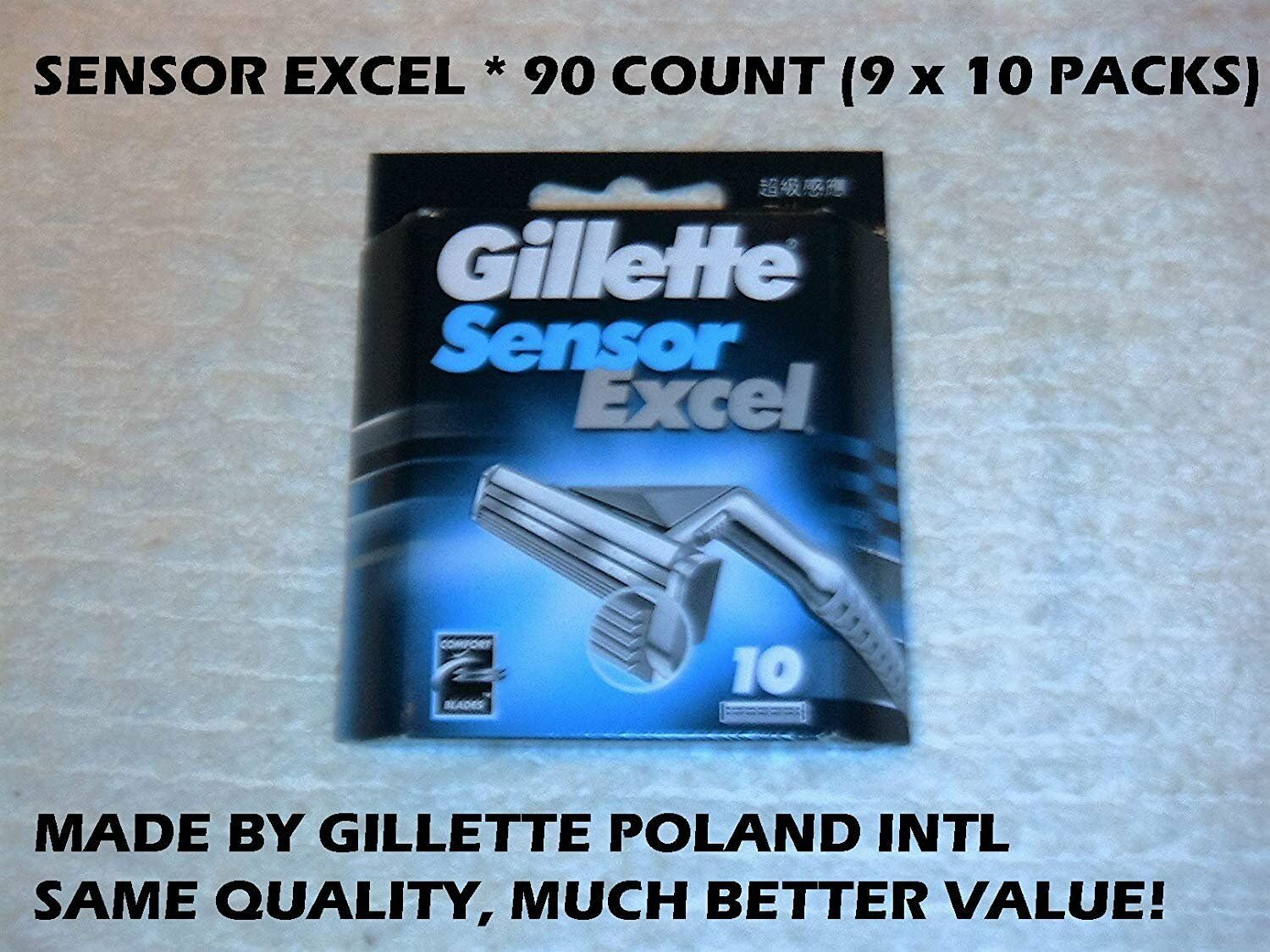 Gillette Excel Refill Cartridges 10 CT (Bulk Pack of 9)