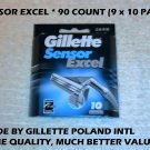 Gillette Excel Refill Cartridges 10 CT (Bulk Pack of 9)