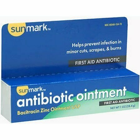 Antibiotic Ointment First Aid Bacitracin Zince USP 1 Ounce by Sunmark, 12 Pack