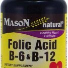 Mason Vitamins Folic Acid B-6 & B12 Heart Health Formula 90 Tablets per...