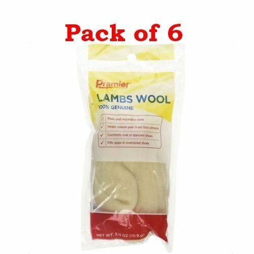 Premier Lambs Wool Padding 100% Genuine 3/8 oz  (Bulk Pack of 6)