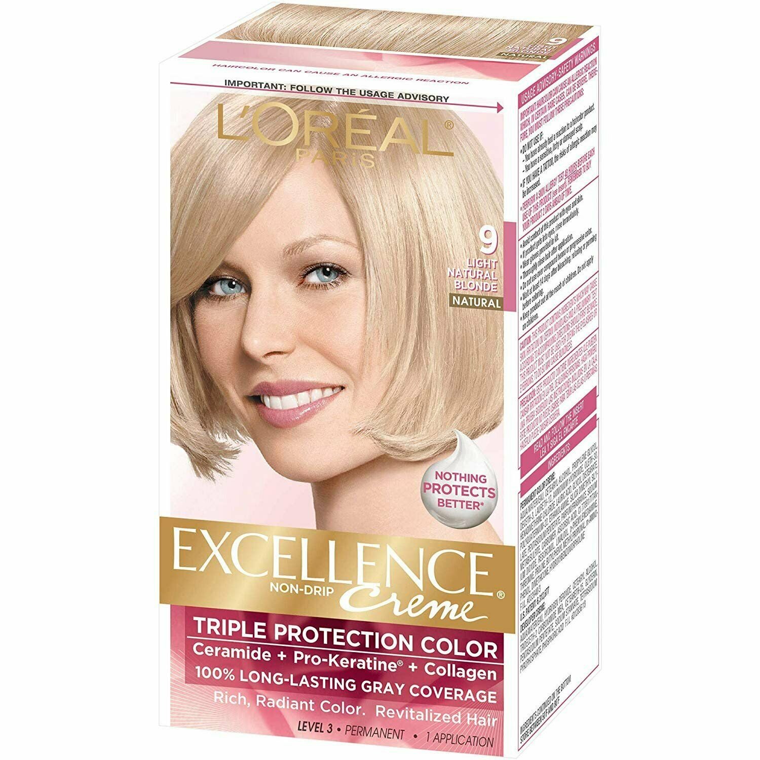 L'oreal Paris Excellence Creme Haircolor, Light Natural Blonde [9] 1 Ea 