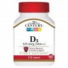 21st Century Vitamin D3-5000 IU 125 mcg Maximum Strength Tablets, 110 Ct, 1 Pack