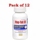 Mag-Tab SR Magnesium L-lactate Dihydrate Supplement 84mg 100 Caps (Bulk Pack of 12)